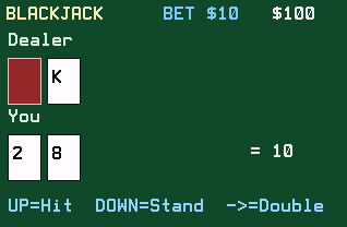 Blackjack running on a TI-84 Evo