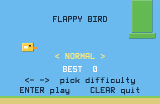 Flappy Bird running on a TI-84 Evo