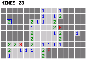 Minesweeper running on a TI-84 Evo