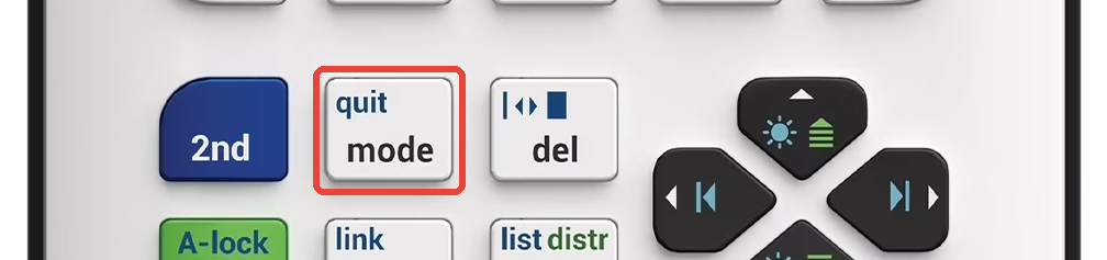 TI-84 Evo keyboard with the mode key highlighted, next to the 2nd key