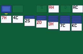 Solitaire running on a TI-84 Evo