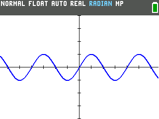 The TI-84 Evo sine wave filling the screen after ZTrig