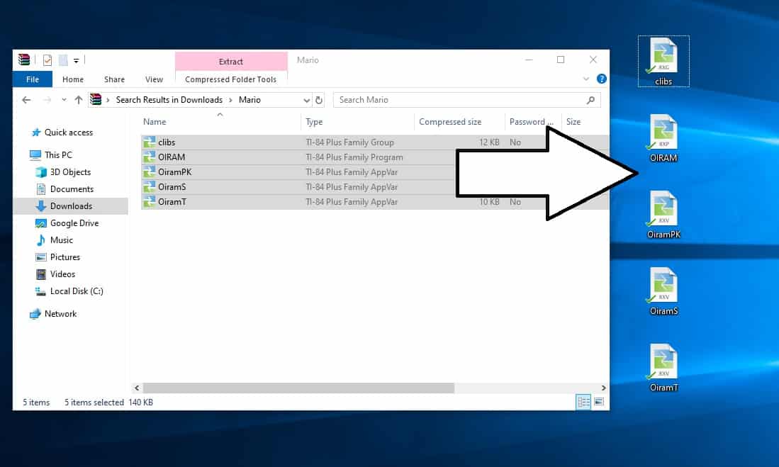 Extracting files from the zip